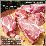 Beef CHUCK Wagyu Tokusen marbling 4-5 aged frozen PORTIONED 1/4 CUTS +/- 1.5kg (price/kg)